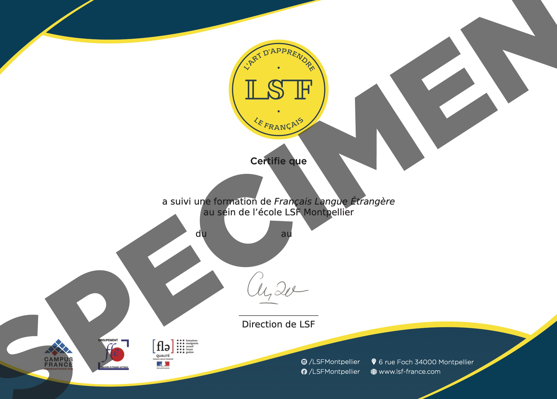Certificat LSF